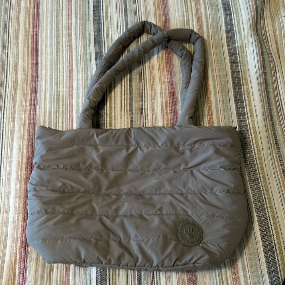 Grey puffer purse